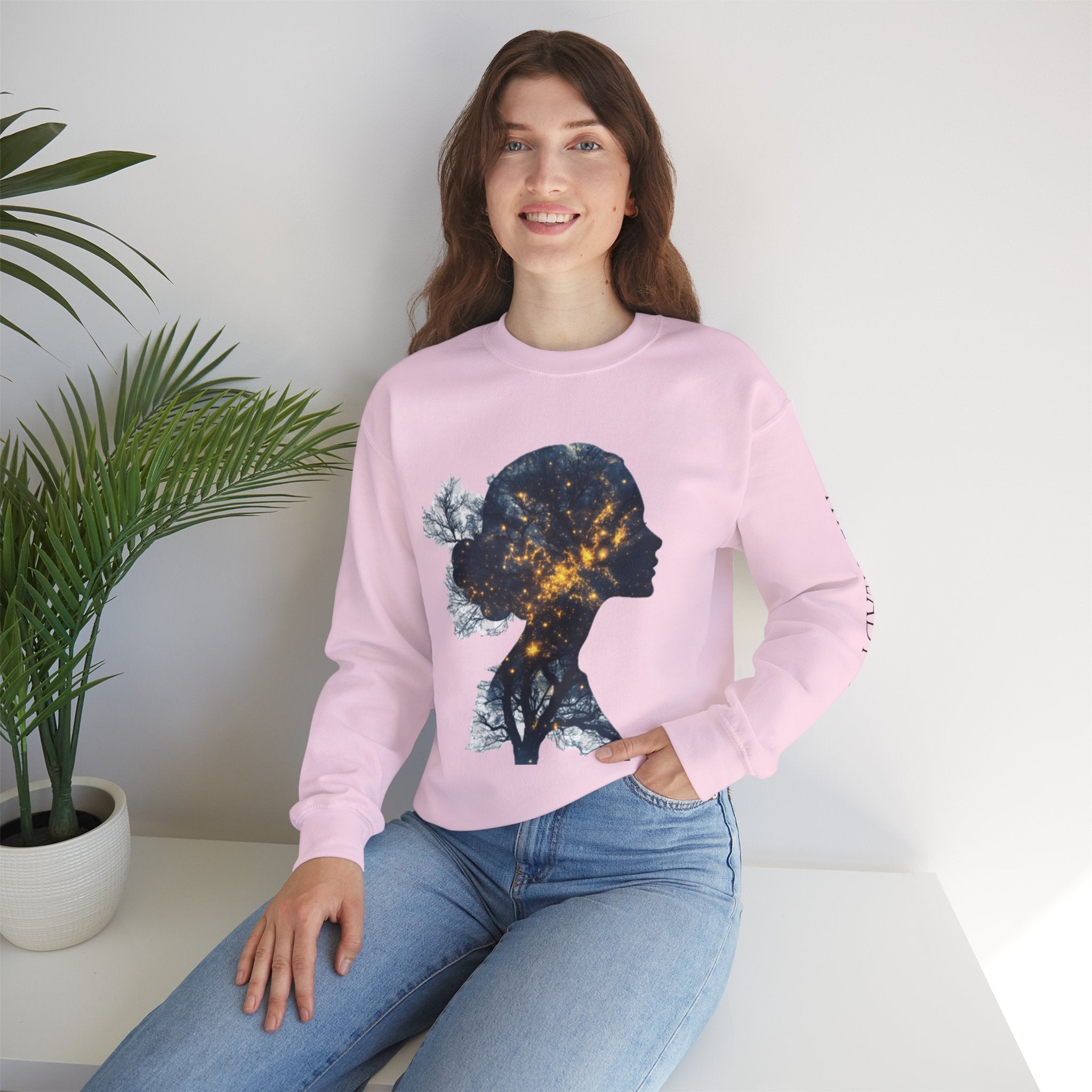 Rooted Lit From Within Sweatshirt — Inspirational Women's Silhouette Crewneck