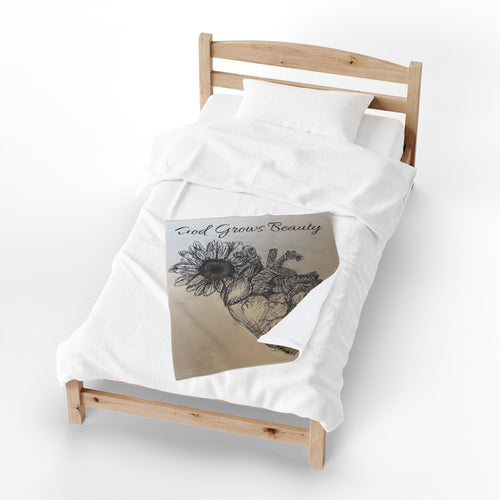 God Grows Beauty-A Mother & Daughter Heirloom blanket (Velveteen Plush Blanket)