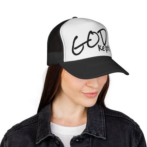God Kept Me Trucker Cap