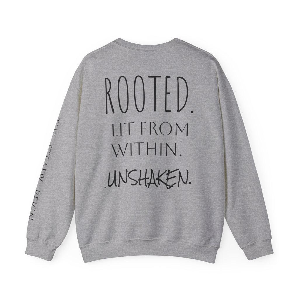 Rooted Lit From Within Sweatshirt — Inspirational Women's Silhouette Crewneck
