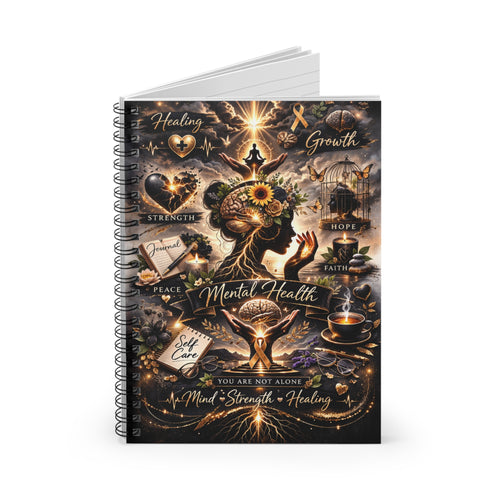 Mental Health Spiral Notebook — Inspirational Self-Care Journal (Ruled)