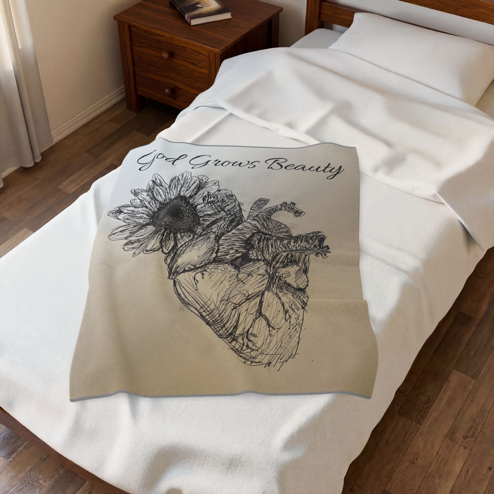 God Grows Beauty-A Mother & Daughter Heirloom blanket (Velveteen Plush Blanket)