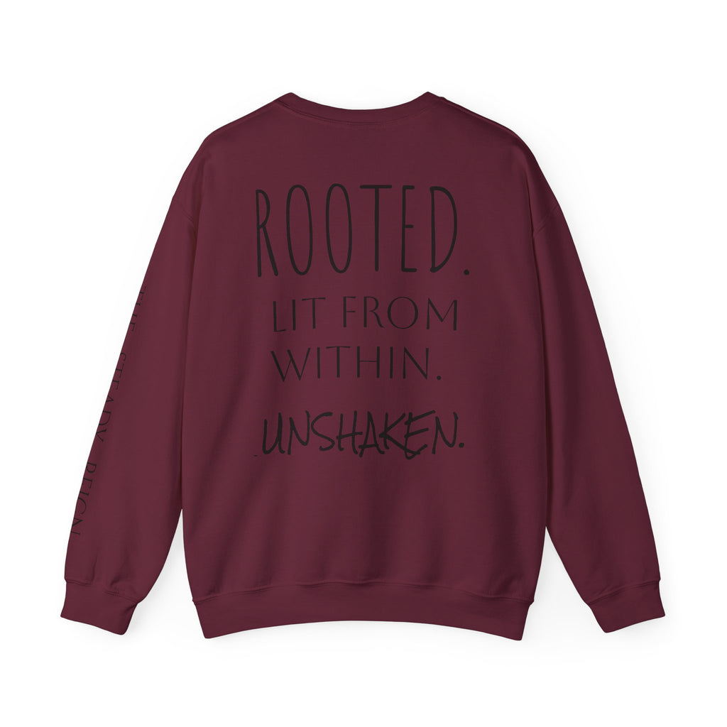 Rooted Lit From Within Sweatshirt — Inspirational Women's Silhouette Crewneck