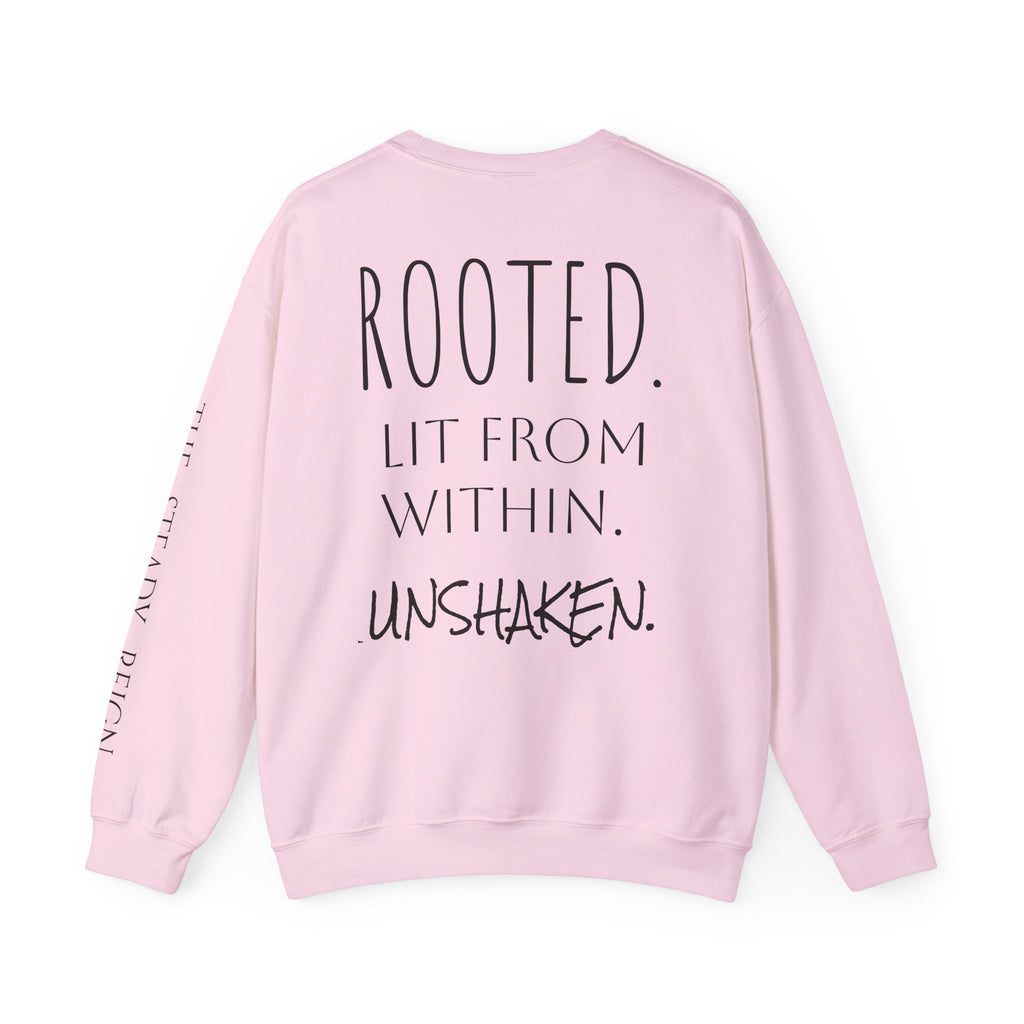Rooted Lit From Within Sweatshirt — Inspirational Women's Silhouette Crewneck